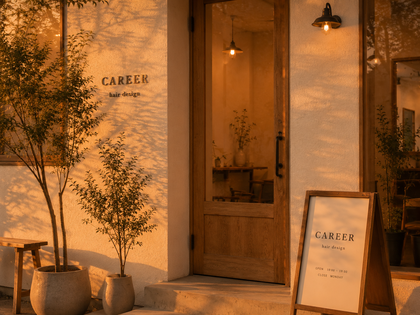 CAREER外観 夕景