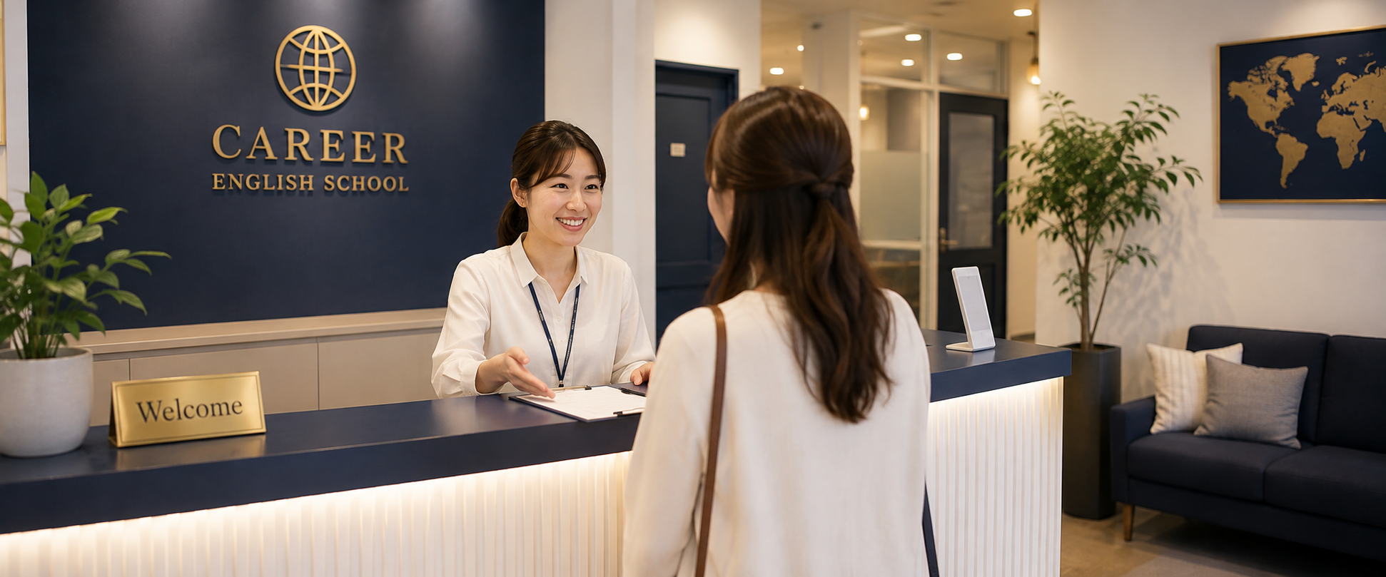 健軍校の受付の様子